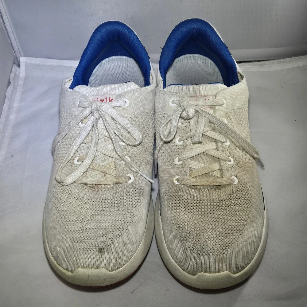 Kizik LIMA Shoes Women's Sz 12.5/ Men's 11 Wide Hands Free Liberty Blue White